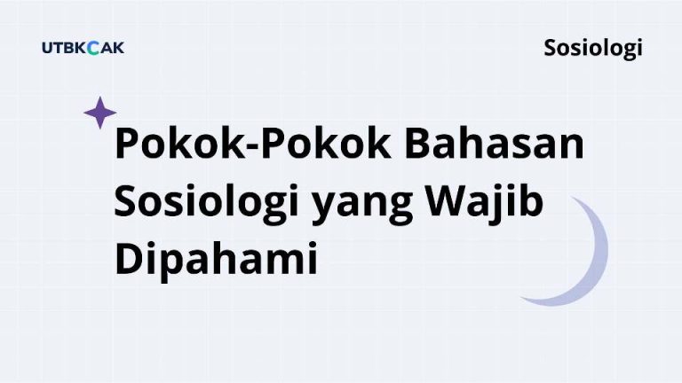 pokok bahasan sosiologi
