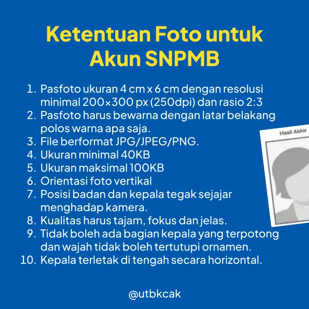 Ketentua Foto untuk Akun SNPMB - 1
