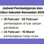 Jadwal Libur Sekolah Awal Ramadhan 2026 UTBKCAK