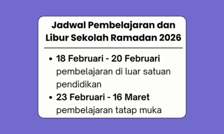 Jadwal Libur Sekolah Awal Ramadhan 2026 UTBKCAK