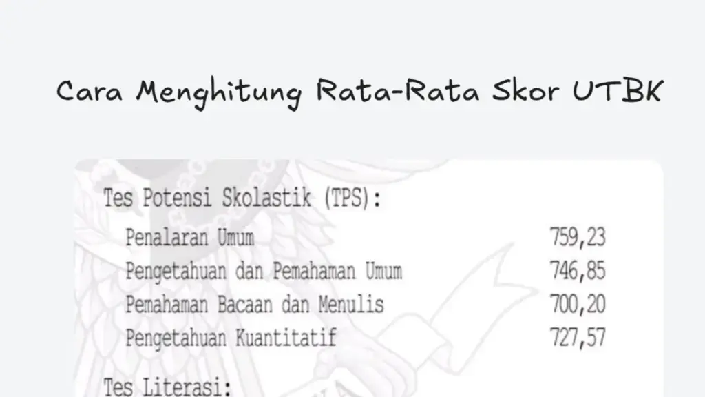 Cara Menghitung Rata-Rata Skor UTBK