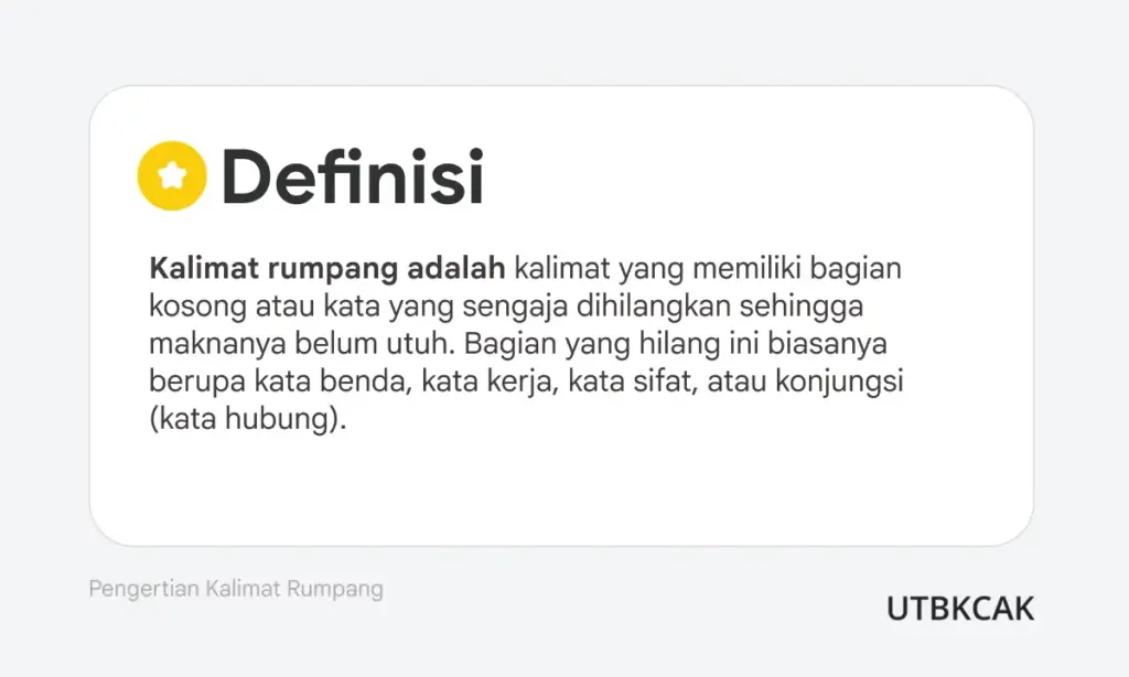 Pengertian Kalimat Rumpang