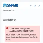 Penyebab Tidak Dapat Mengunduh Sertifikat UTBK 2026