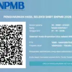 Tampilan Hasil Pengumuman SNBT 2026